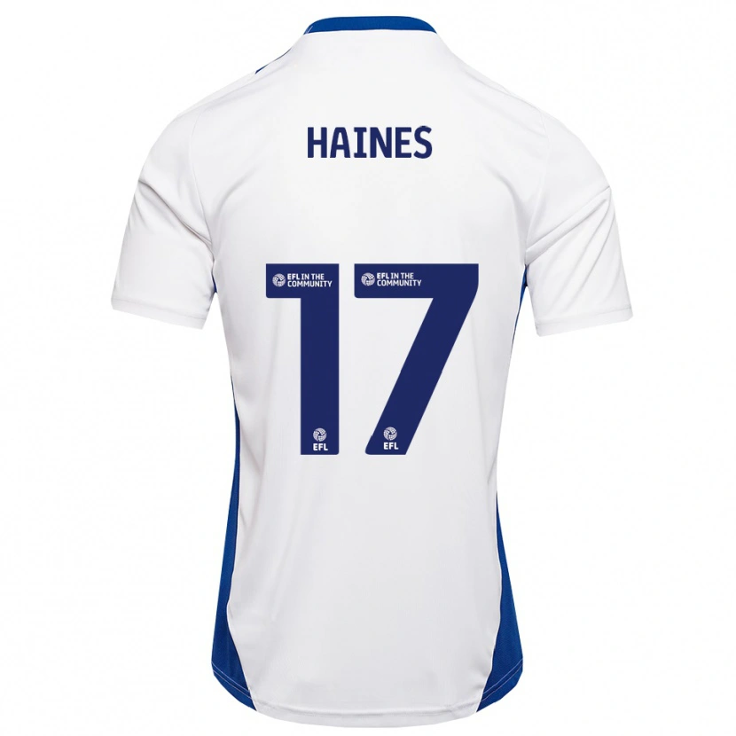 Danxen Niño Camiseta Elise Haines #17 Blanco Azul 2ª Equipación 2025/26 La Camisa México