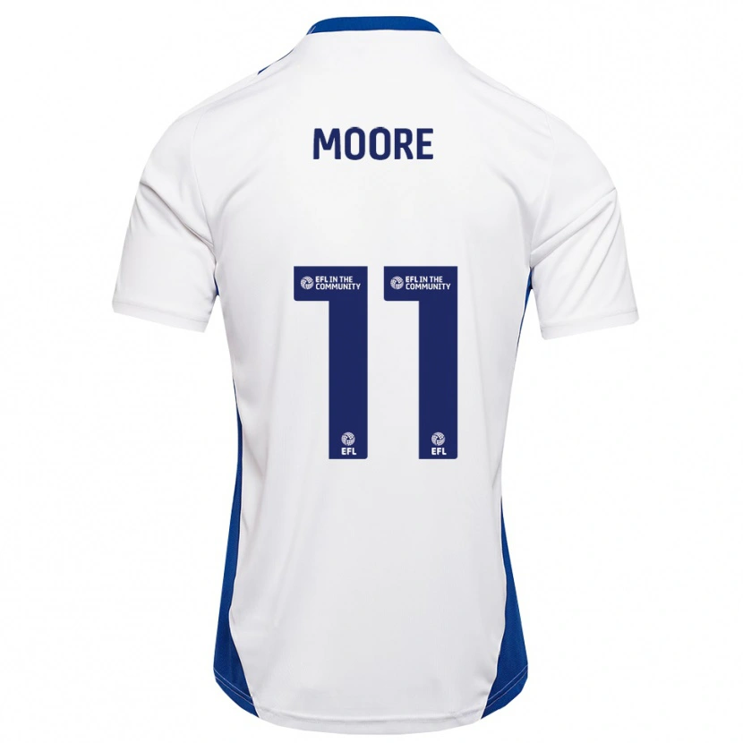 Danxen Niño Camiseta Thomas Moore #11 Blanco Azul 2ª Equipación 2025/26 La Camisa México
