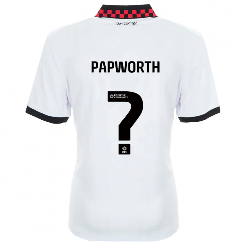 Danxen Niño Camiseta Imogen Papworth #0 Blanco Negro 2ª Equipación 2025/26 La Camisa México
