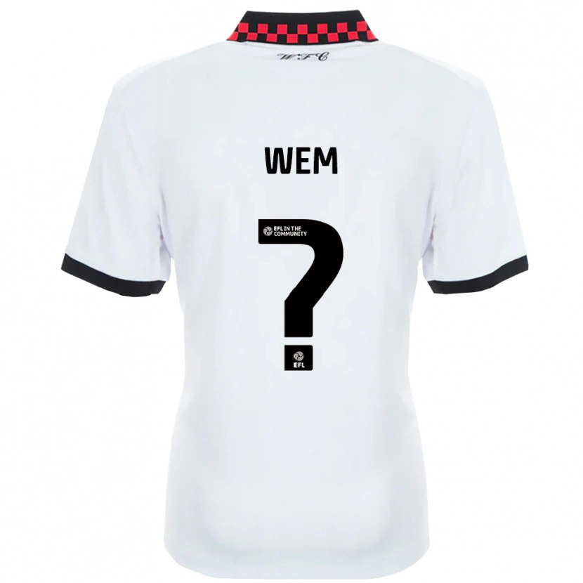 Danxen Niño Camiseta Steph Wem #0 Blanco Negro 2ª Equipación 2025/26 La Camisa México