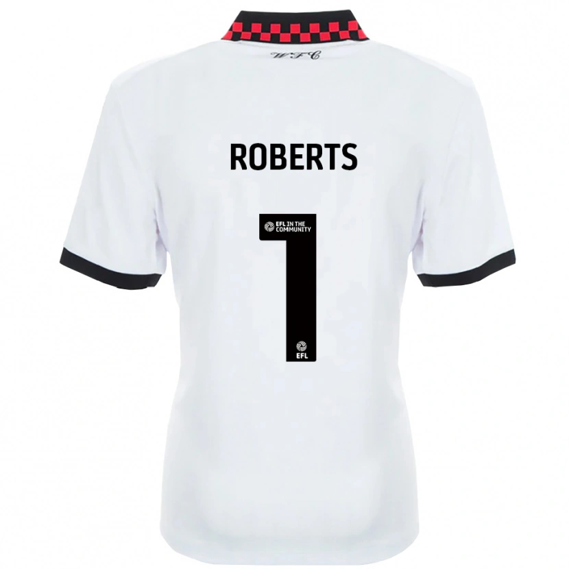 Danxen Niño Camiseta Myles Roberts #1 Blanco Negro 2ª Equipación 2025/26 La Camisa México