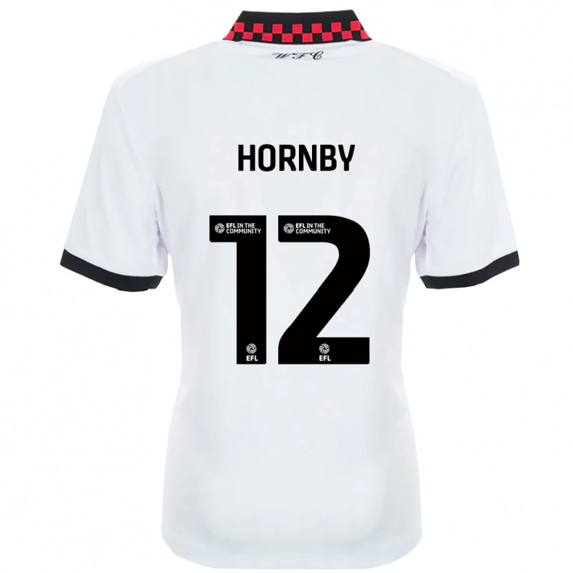 Danxen Niño Camiseta Sam Hornby #12 Blanco Negro 2ª Equipación 2025/26 La Camisa México
