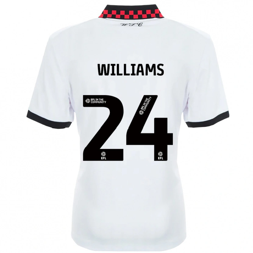 Danxen Niño Camiseta Harry Williams #24 Blanco Negro 2ª Equipación 2025/26 La Camisa México