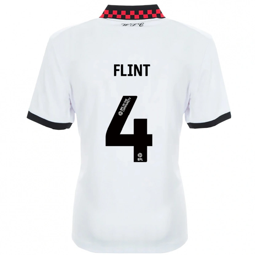 Danxen Niño Camiseta Aden Flint #4 Blanco Negro 2ª Equipación 2025/26 La Camisa México