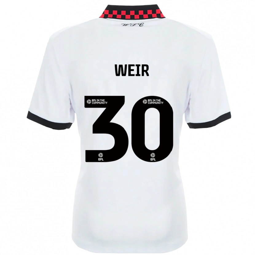 Danxen Niño Camiseta Evan Weir #30 Blanco Negro 2ª Equipación 2025/26 La Camisa México