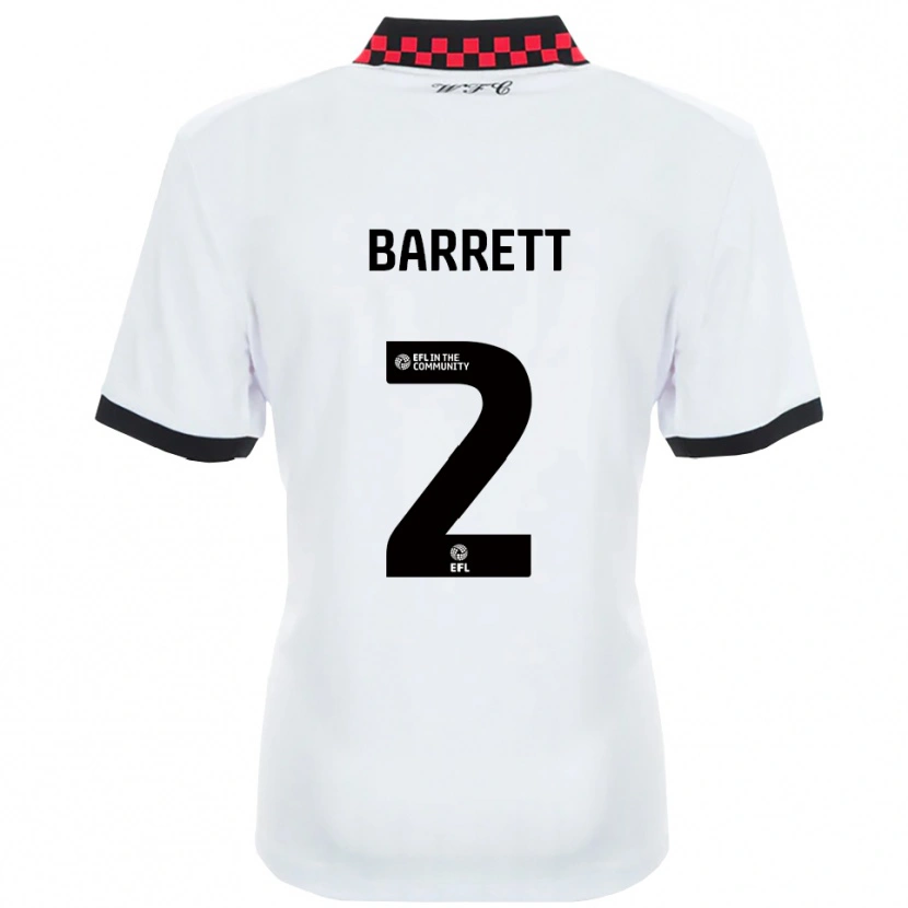 Danxen Niño Camiseta Connor Barrett #2 Blanco Negro 2ª Equipación 2025/26 La Camisa México