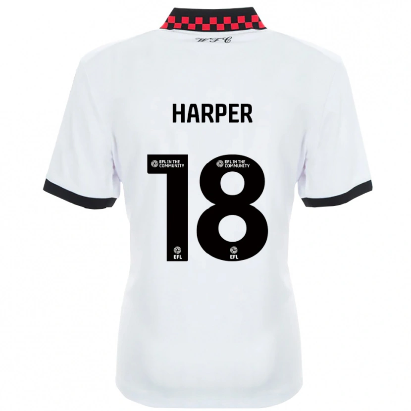 Danxen Niño Camiseta Vincent Harper #18 Blanco Negro 2ª Equipación 2025/26 La Camisa México
