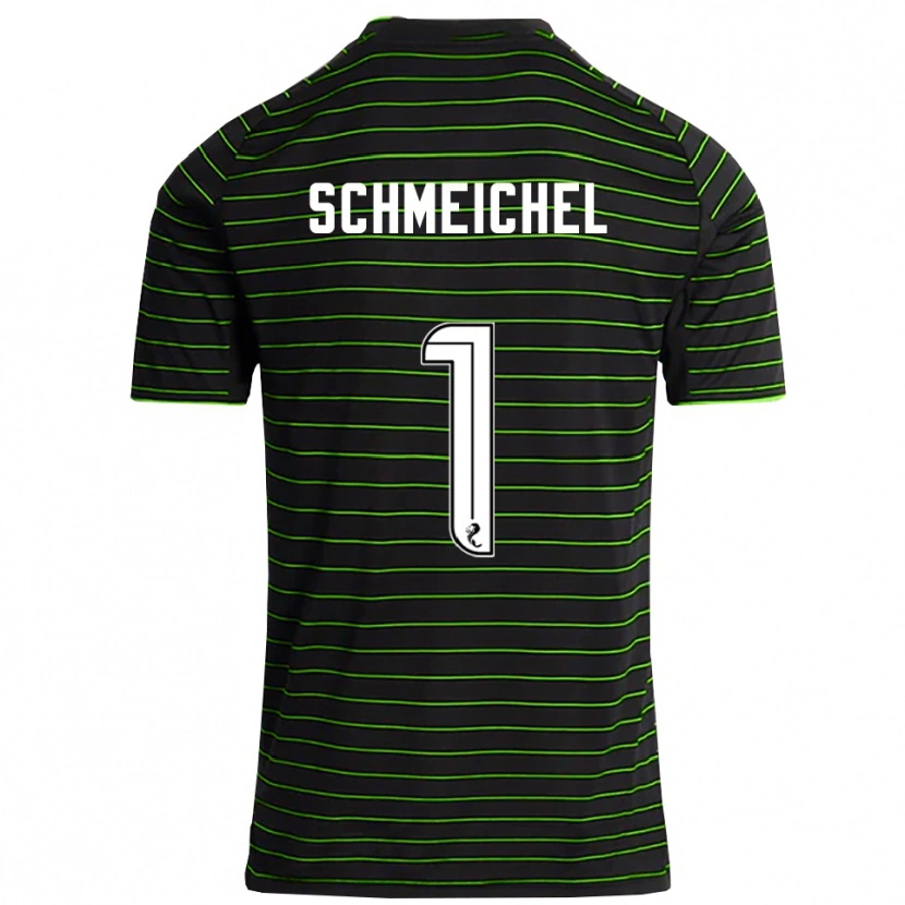 Danxen Niño Camiseta Kasper Schmeichel #1 Negro Verde 2ª Equipación 2025/26 La Camisa México