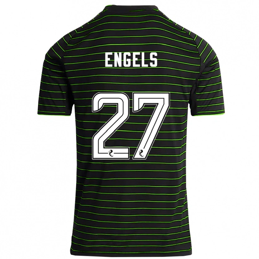 Danxen Niño Camiseta Arne Engels #27 Negro Verde 2ª Equipación 2025/26 La Camisa México