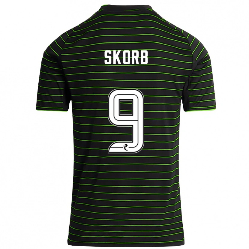 Danxen Niño Camiseta Filip Skorb #9 Negro Verde 2ª Equipación 2025/26 La Camisa México