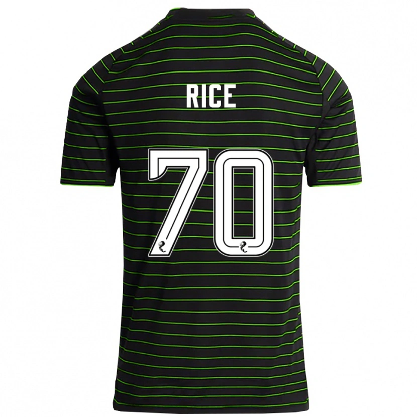 Danxen Niño Camiseta Aidan Rice #70 Negro Verde 2ª Equipación 2025/26 La Camisa México