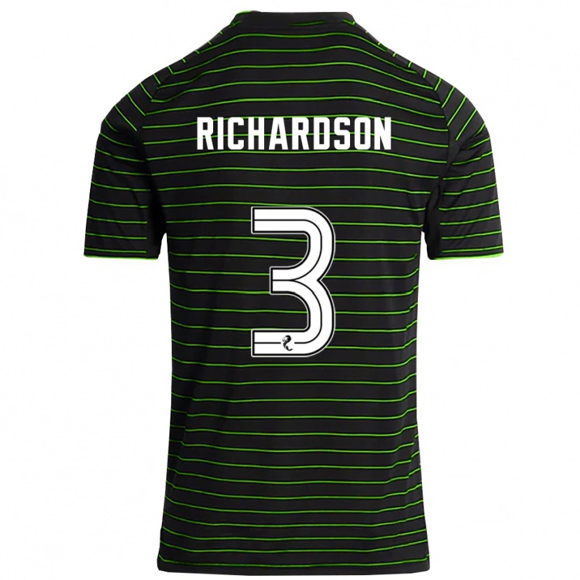 Danxen Niño Camiseta Amy Richardson #3 Negro Verde 2ª Equipación 2025/26 La Camisa México
