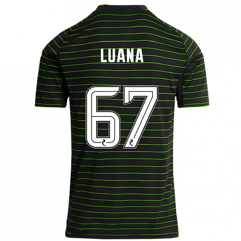 Danxen Niño Camiseta Luana Muñoz #67 Negro Verde 2ª Equipación 2025/26 La Camisa México