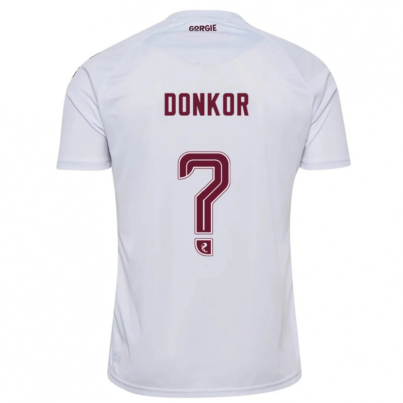 Danxen Niño Camiseta Jaedon Donkor #0 Blanco Borgoña 2ª Equipación 2025/26 La Camisa México