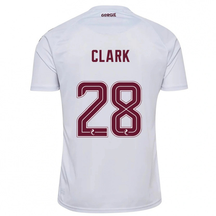 Danxen Niño Camiseta Zander Clark #28 Blanco Borgoña 2ª Equipación 2025/26 La Camisa México