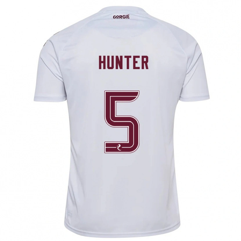Danxen Niño Camiseta Georgia Hunter #5 Blanco Borgoña 2ª Equipación 2025/26 La Camisa México