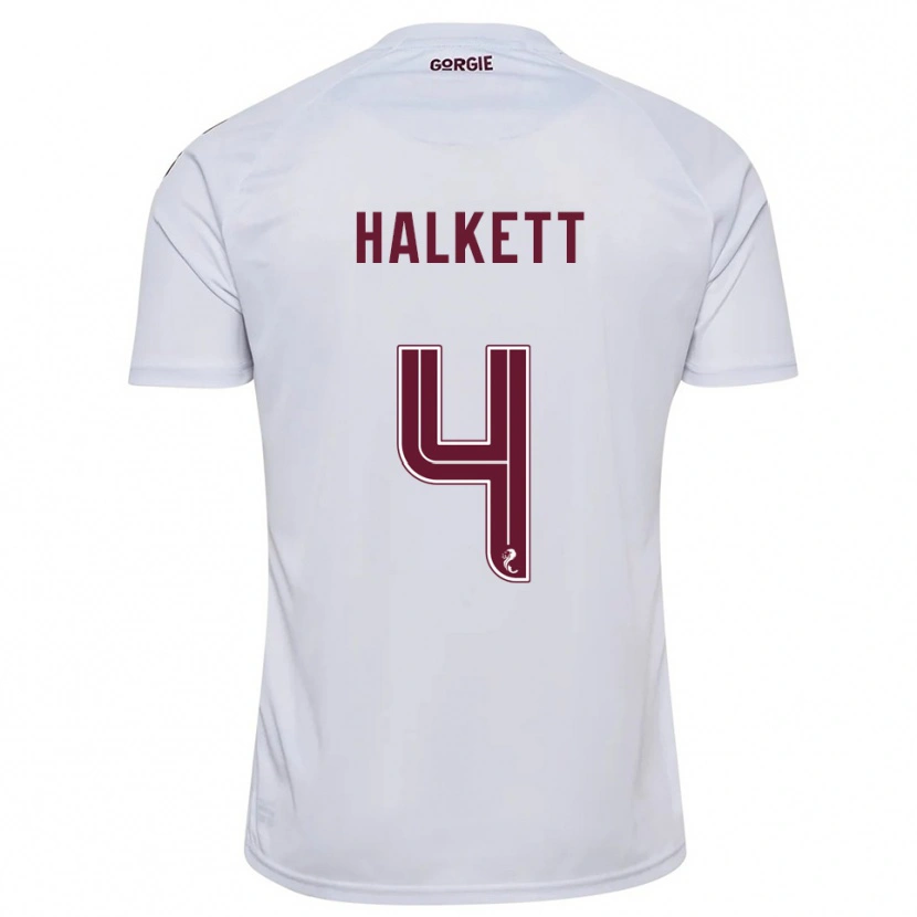 Danxen Niño Camiseta Craig Halkett #4 Blanco Borgoña 2ª Equipación 2025/26 La Camisa México