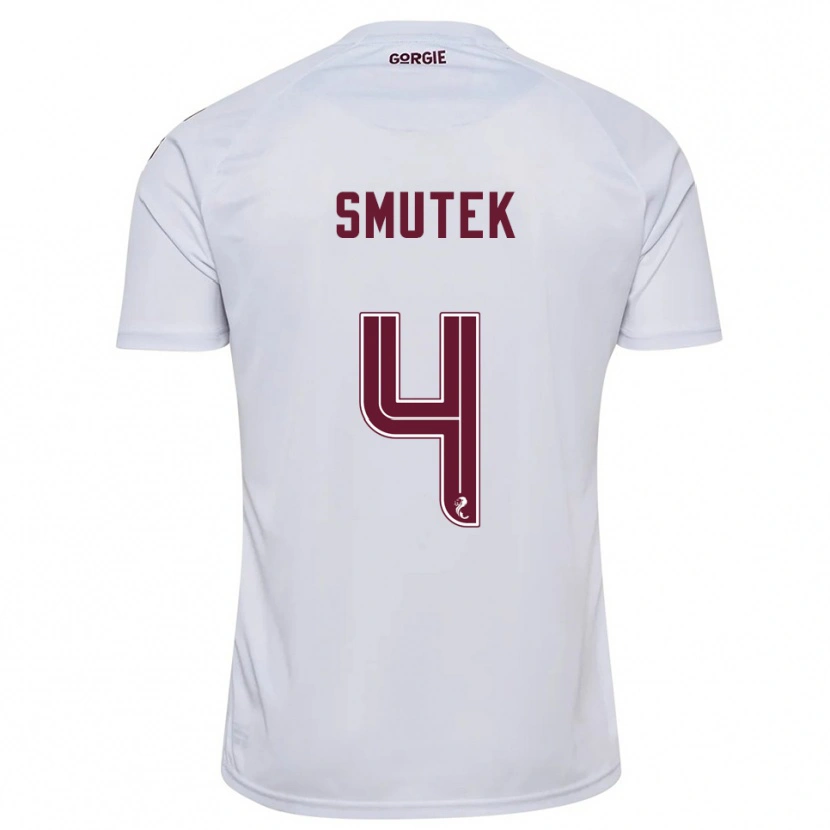 Danxen Niño Camiseta Kai Smutek #4 Blanco Borgoña 2ª Equipación 2025/26 La Camisa México