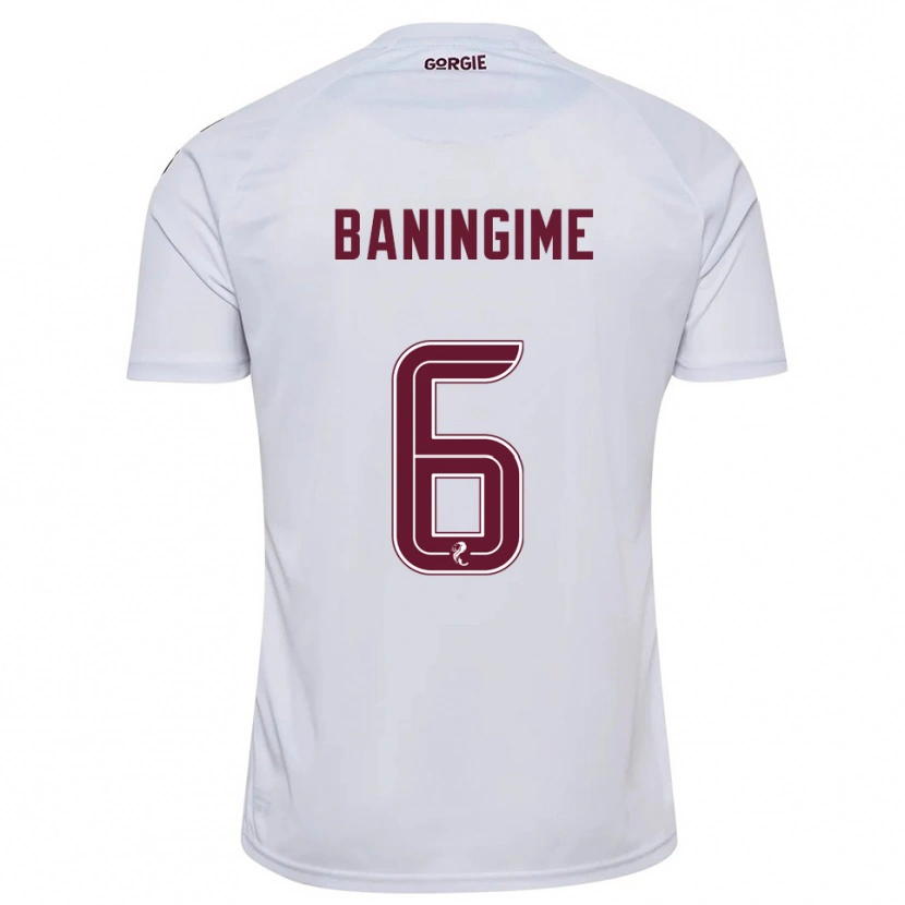 Danxen Niño Camiseta Beni Baningime #6 Blanco Borgoña 2ª Equipación 2025/26 La Camisa México