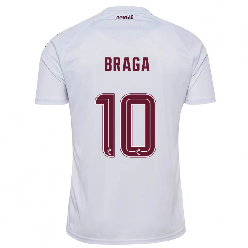 Danxen Niño Camiseta Cláudio Braga #10 Blanco Borgoña 2ª Equipación 2025/26 La Camisa México