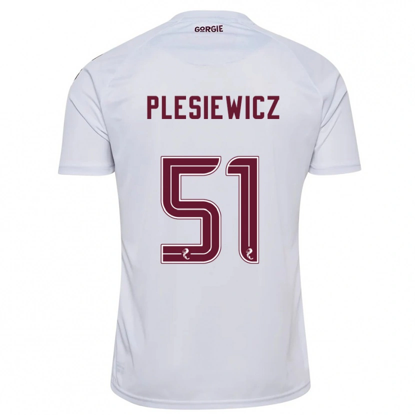 Danxen Niño Camiseta Szymon Plesiewicz #51 Blanco Borgoña 2ª Equipación 2025/26 La Camisa México