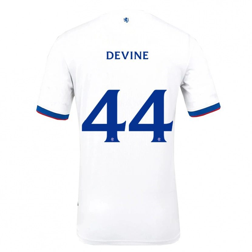 Danxen Niño Camiseta Adam Devine #44 Blanco Rojo Azul 2ª Equipación 2025/26 La Camisa México