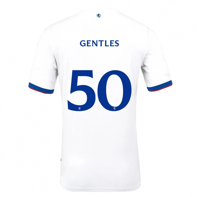 Danxen Niño Camiseta Josh Gentles #50 Blanco Rojo Azul 2ª Equipación 2025/26 La Camisa México