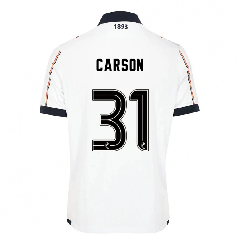 Danxen Niño Camiseta Trevor Carson #31 Blanco Azul Marino Rojo 2ª Equipación 2025/26 La Camisa México