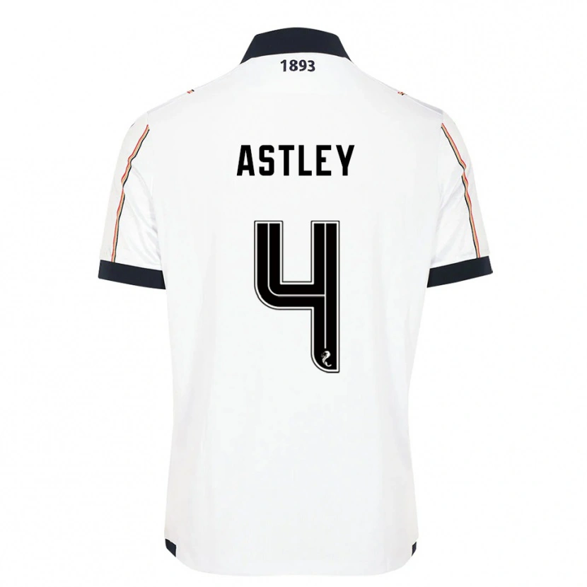 Danxen Niño Camiseta Ryan Astley #4 Blanco Azul Marino Rojo 2ª Equipación 2025/26 La Camisa México