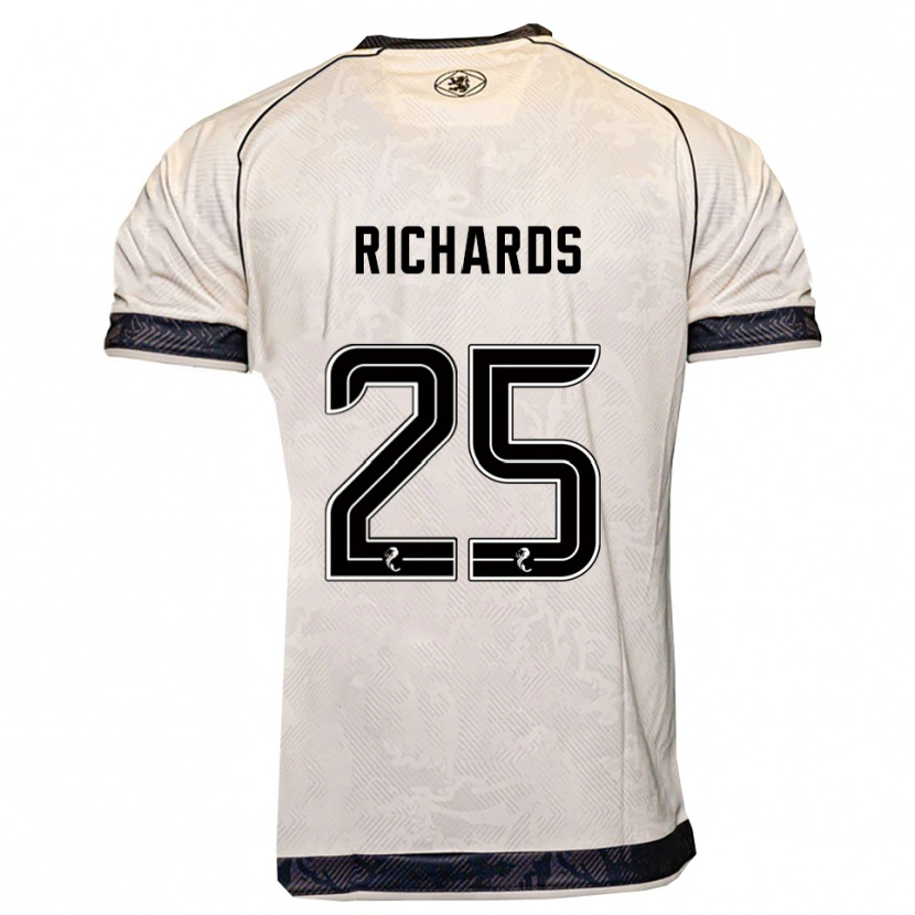 Danxen Niño Camiseta Dave Richards #25 Blanco Negro 2ª Equipación 2025/26 La Camisa México