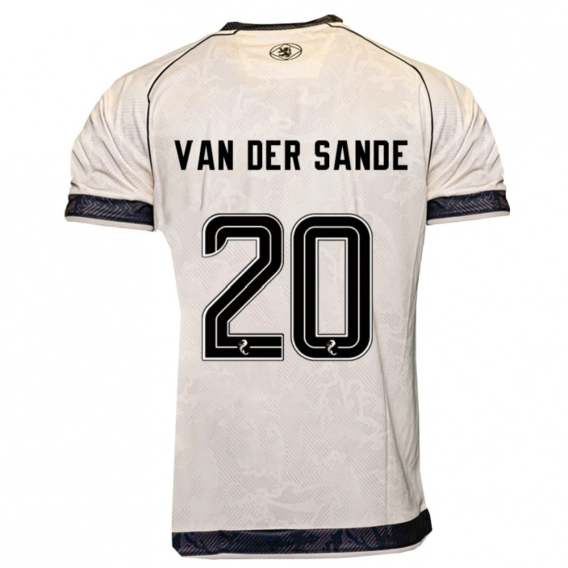 Danxen Niño Camiseta Jort Van Der Sande #20 Blanco Negro 2ª Equipación 2025/26 La Camisa México