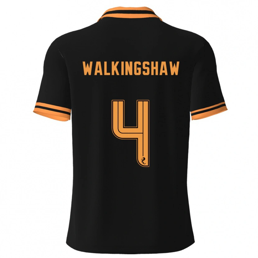Danxen Niño Camiseta Rachel Walkingshaw #4 Negro Amarillo 2ª Equipación 2025/26 La Camisa México