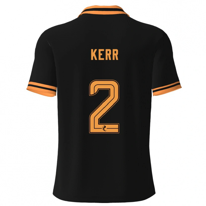 Danxen Niño Camiseta Cammy Kerr #2 Negro Amarillo 2ª Equipación 2025/26 La Camisa México