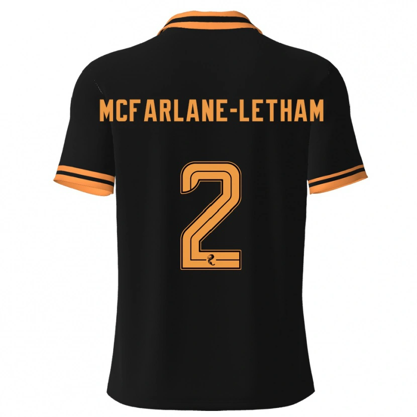 Danxen Niño Camiseta Jay Mcfarlane-Letham #2 Negro Amarillo 2ª Equipación 2025/26 La Camisa México
