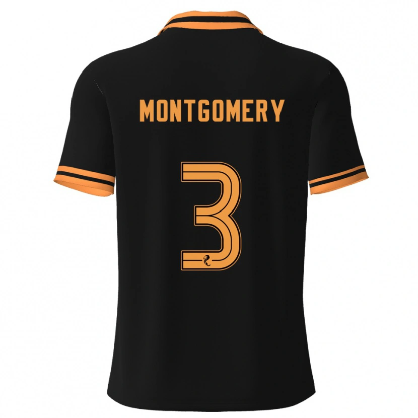 Danxen Niño Camiseta Adam Montgomery #3 Negro Amarillo 2ª Equipación 2025/26 La Camisa México