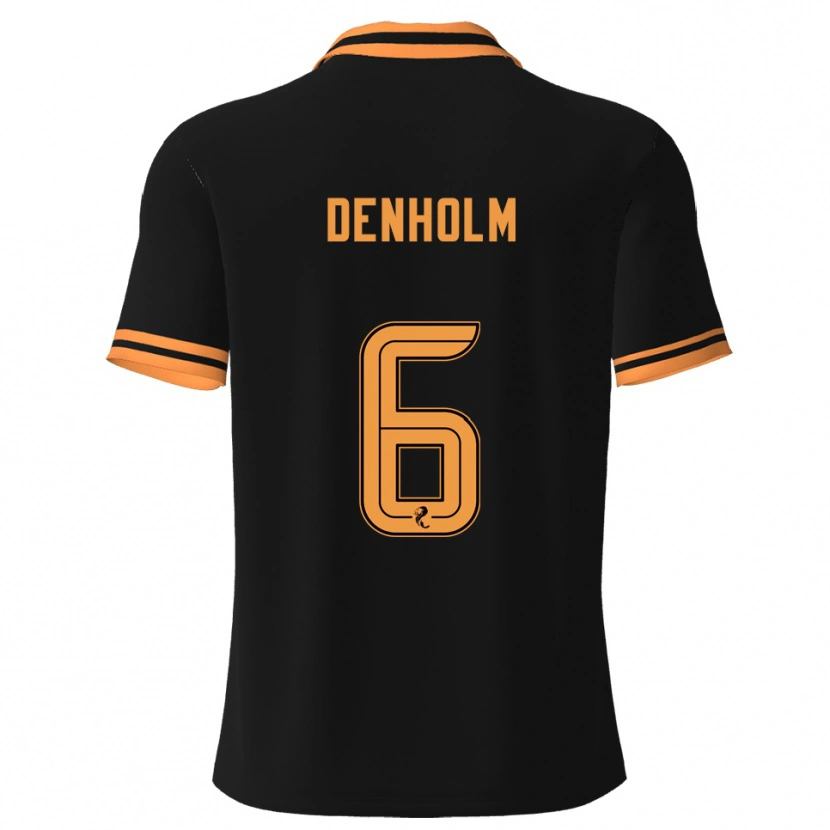 Danxen Niño Camiseta Aidan Denholm #6 Negro Amarillo 2ª Equipación 2025/26 La Camisa México