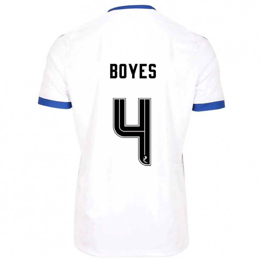Danxen Niño Camiseta Morgan Boyes #4 Blanco Azul 2ª Equipación 2025/26 La Camisa México