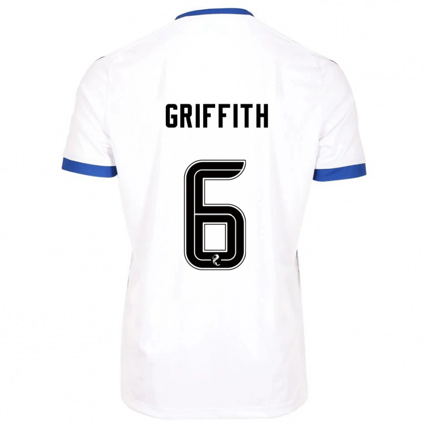 Danxen Niño Camiseta Víctor Griffith #6 Blanco Azul 2ª Equipación 2025/26 La Camisa México