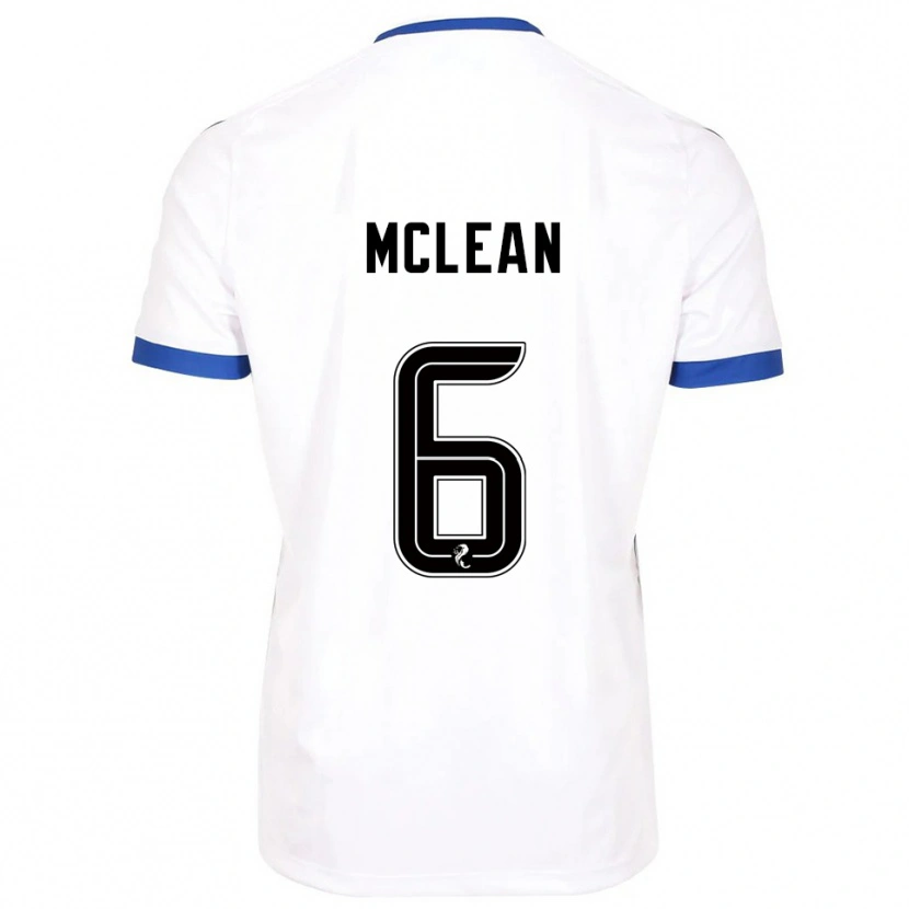 Danxen Niño Camiseta Elvie Mclean #6 Blanco Azul 2ª Equipación 2025/26 La Camisa México