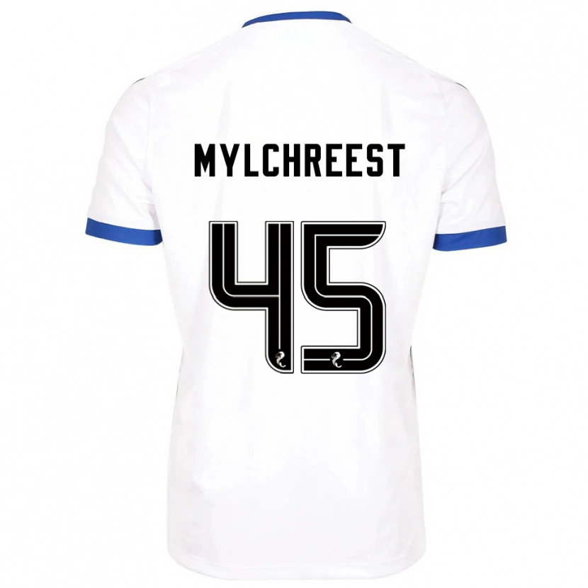 Danxen Niño Camiseta Jackson Mylchreest #45 Blanco Azul 2ª Equipación 2025/26 La Camisa México
