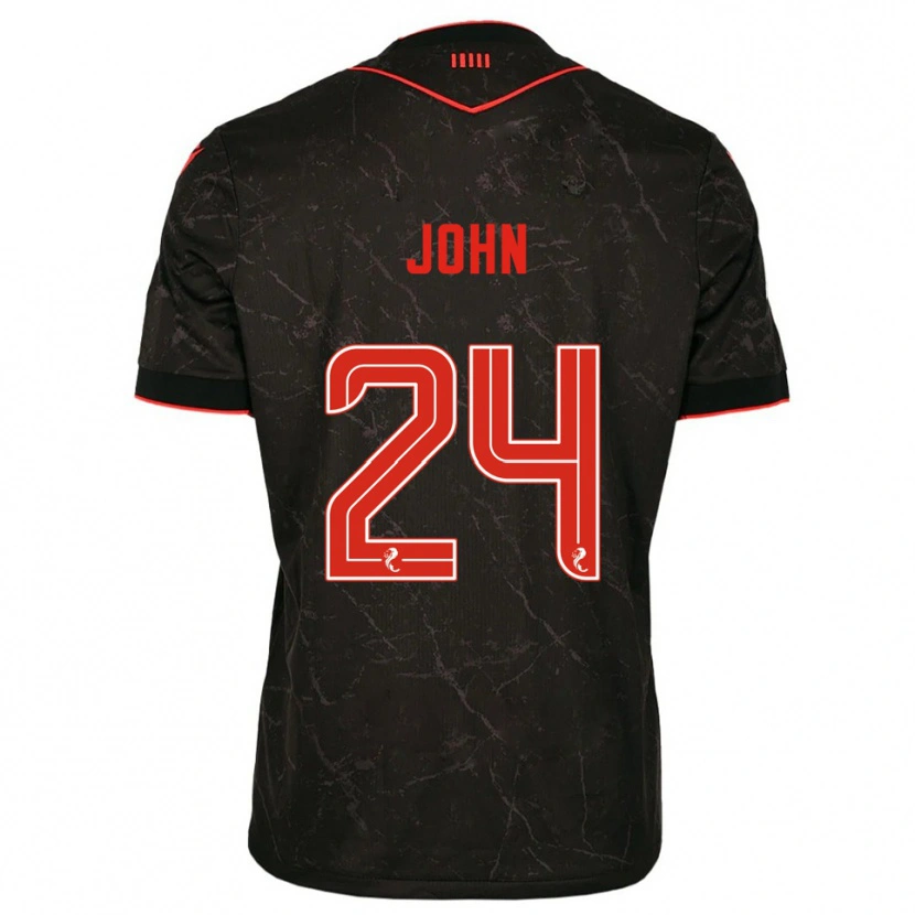 Danxen Niño Camiseta Declan John #24 Negro Rojo 2ª Equipación 2025/26 La Camisa México