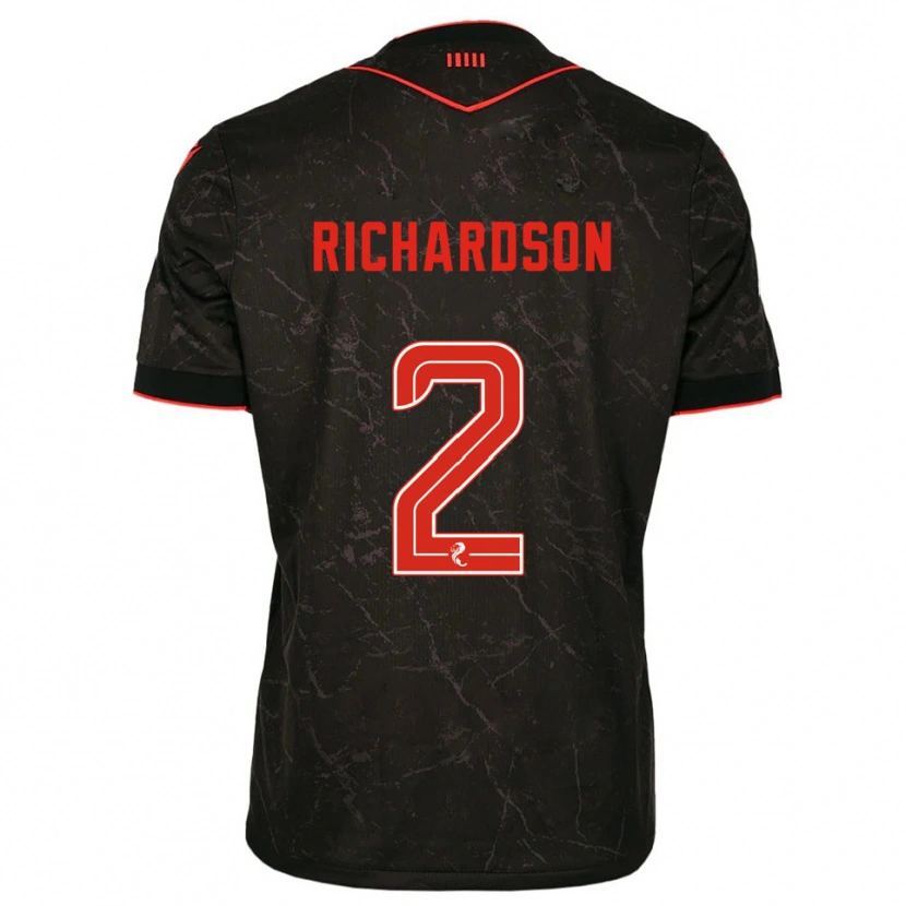 Danxen Niño Camiseta Jayden Richardson #2 Negro Rojo 2ª Equipación 2025/26 La Camisa México