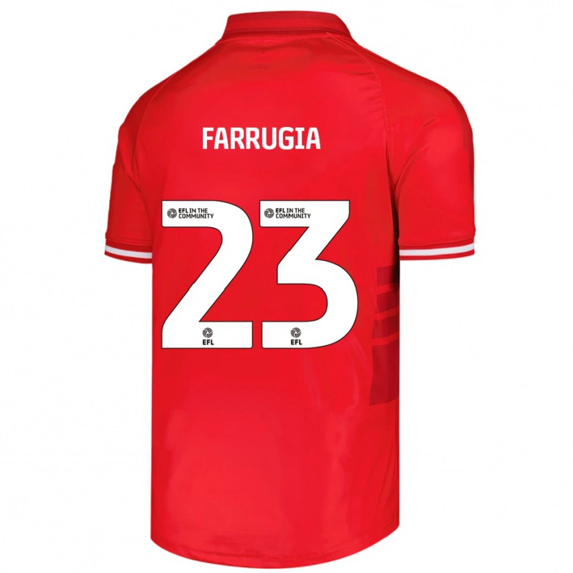 Danxen Hombre Camiseta Neil Farrugia #23 Rojo Blanco 1ª Equipación 2025/26 La Camisa México