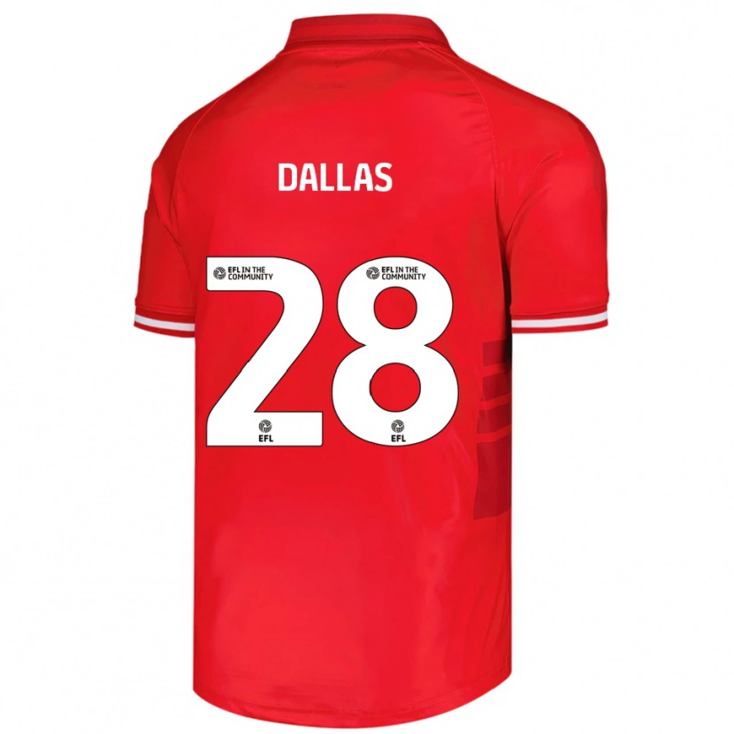 Danxen Hombre Camiseta Andy Dallas #28 Rojo Blanco 1ª Equipación 2025/26 La Camisa México