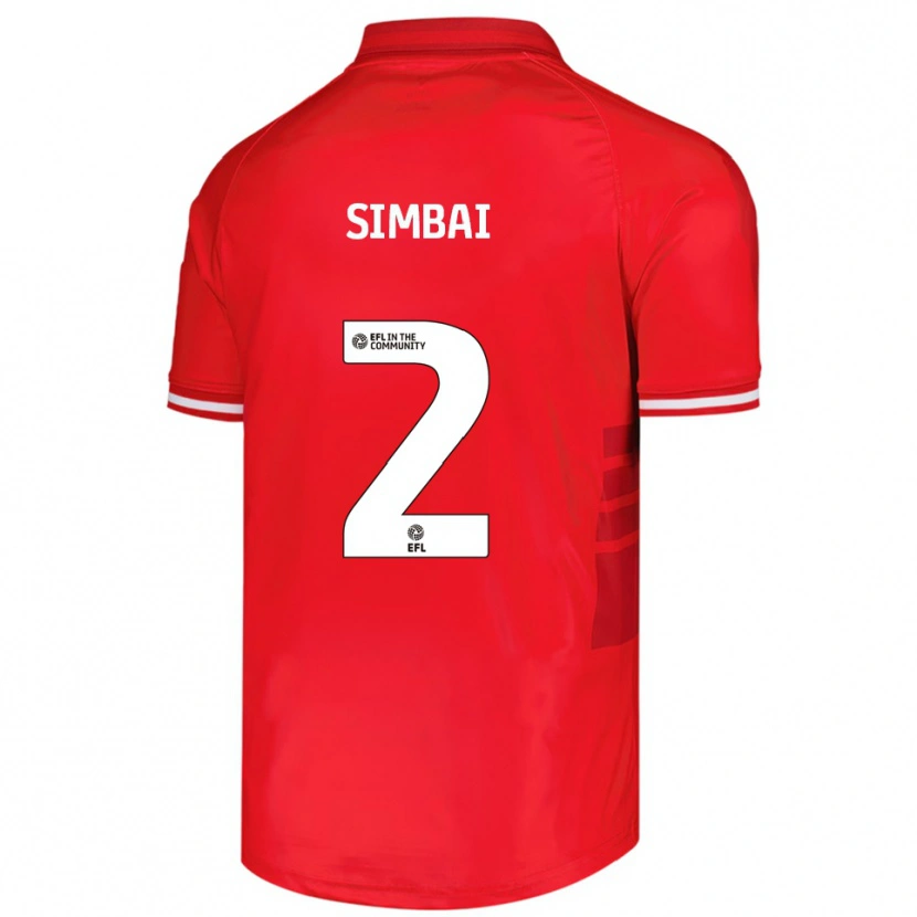 Danxen Hombre Camiseta Kingston Simbai #2 Rojo Blanco 1ª Equipación 2025/26 La Camisa México