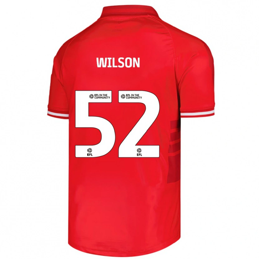 Danxen Hombre Camiseta Aston Wilson #52 Rojo Blanco 1ª Equipación 2025/26 La Camisa México