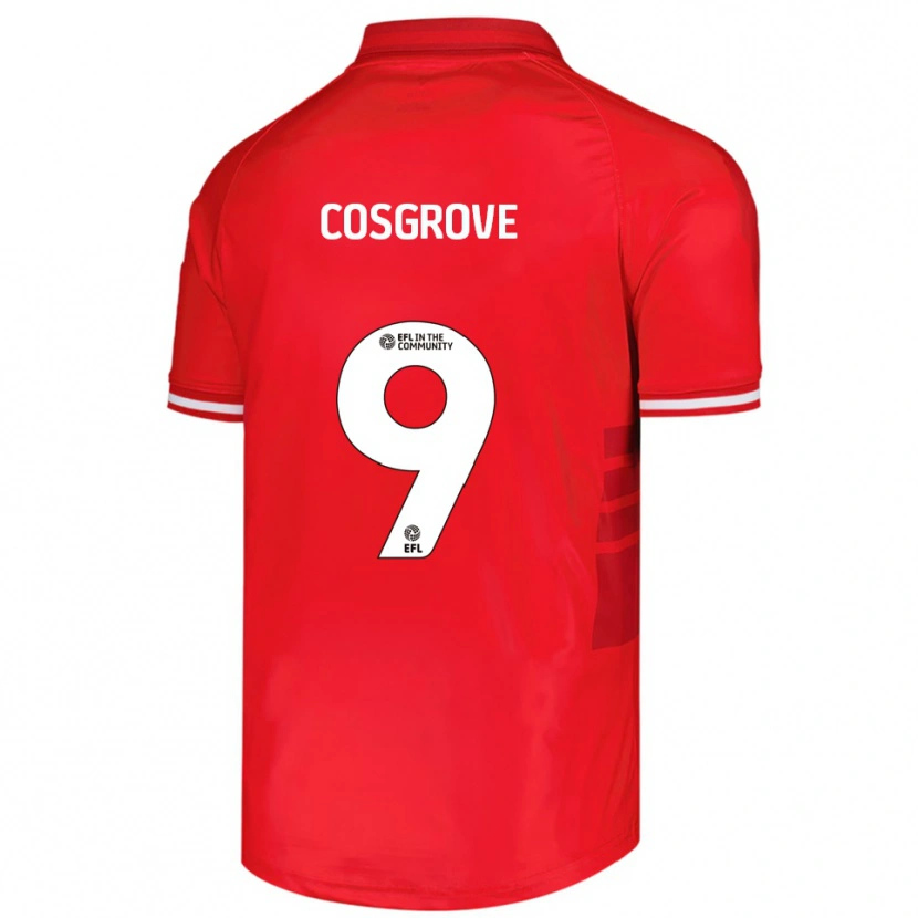 Danxen Hombre Camiseta Sam Cosgrove #9 Rojo Blanco 1ª Equipación 2025/26 La Camisa México