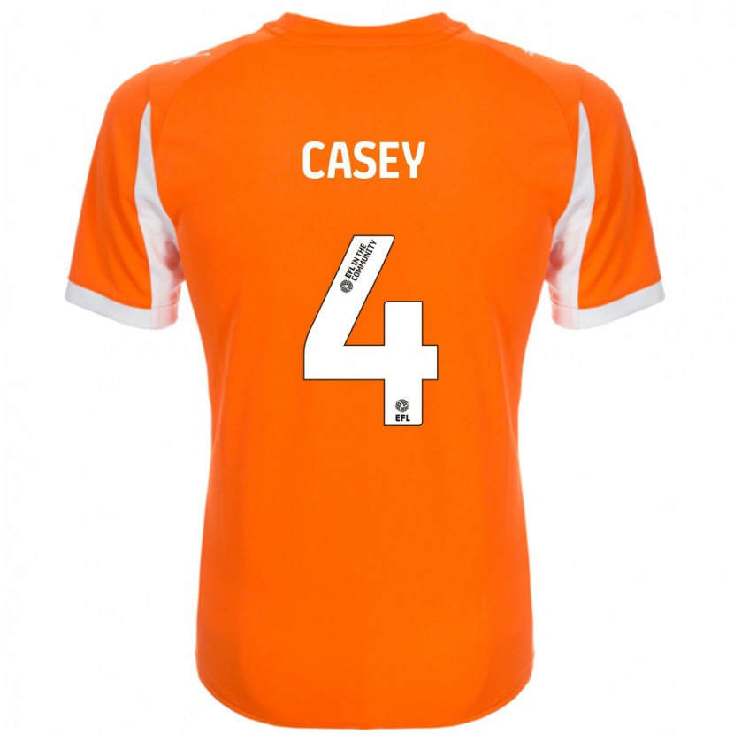 Danxen Hombre Camiseta Oliver Casey #4 Naranja Blanco 1ª Equipación 2025/26 La Camisa México
