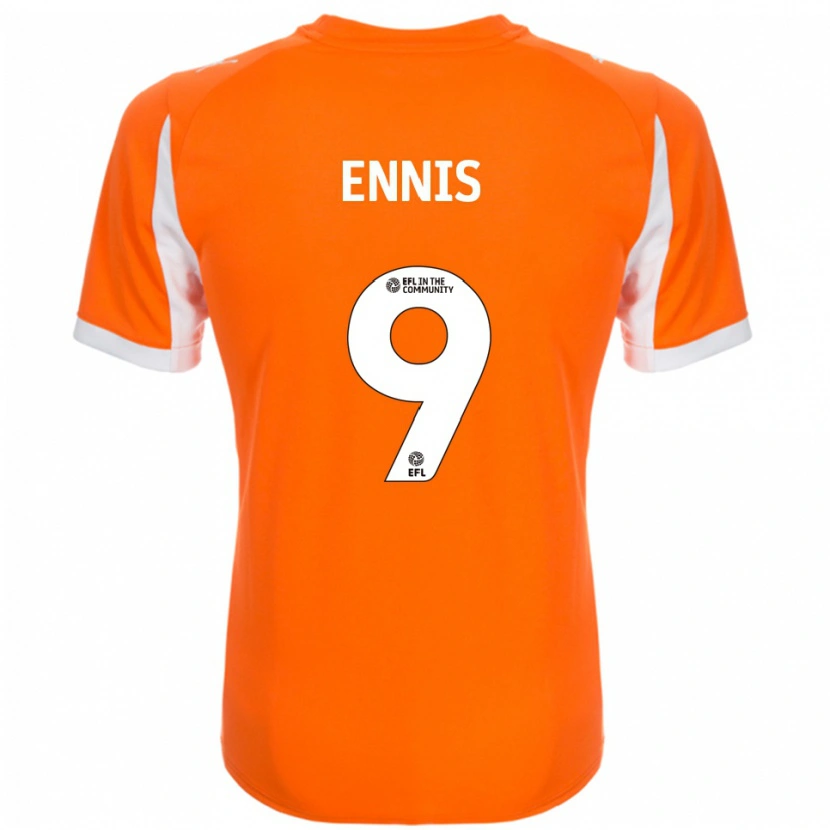 Danxen Hombre Camiseta Niall Ennis #9 Naranja Blanco 1ª Equipación 2025/26 La Camisa México