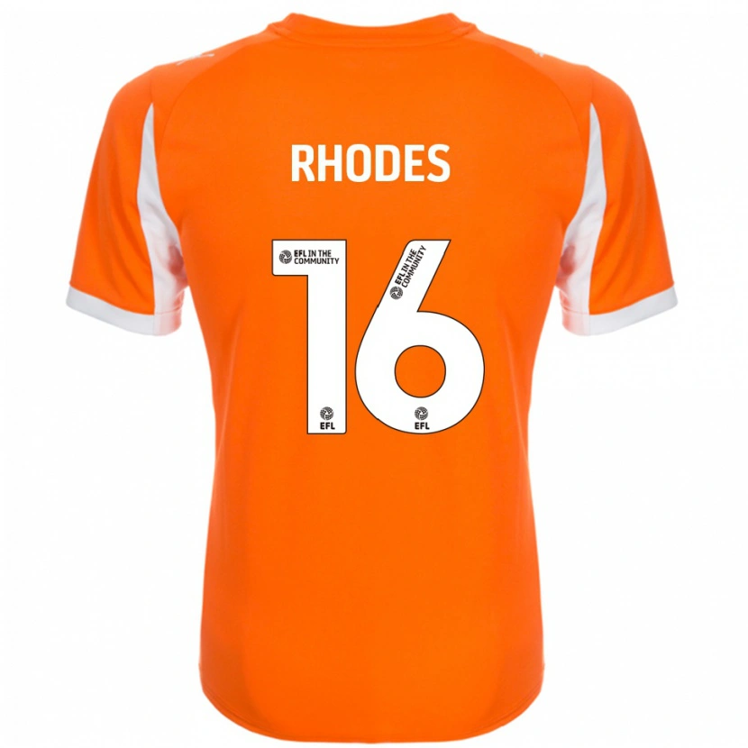 Danxen Hombre Camiseta Jordan Rhodes #16 Naranja Blanco 1ª Equipación 2025/26 La Camisa México